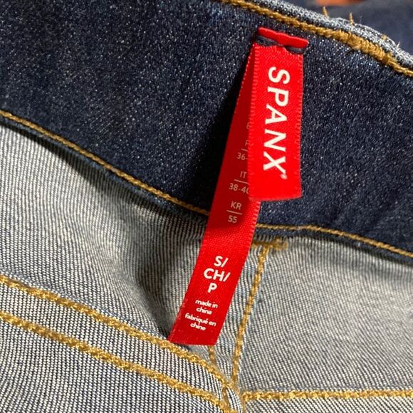 SPANX Denim Skinny Jeans Stretch Blue Jeggings Womens Small - Picture 8 of 12